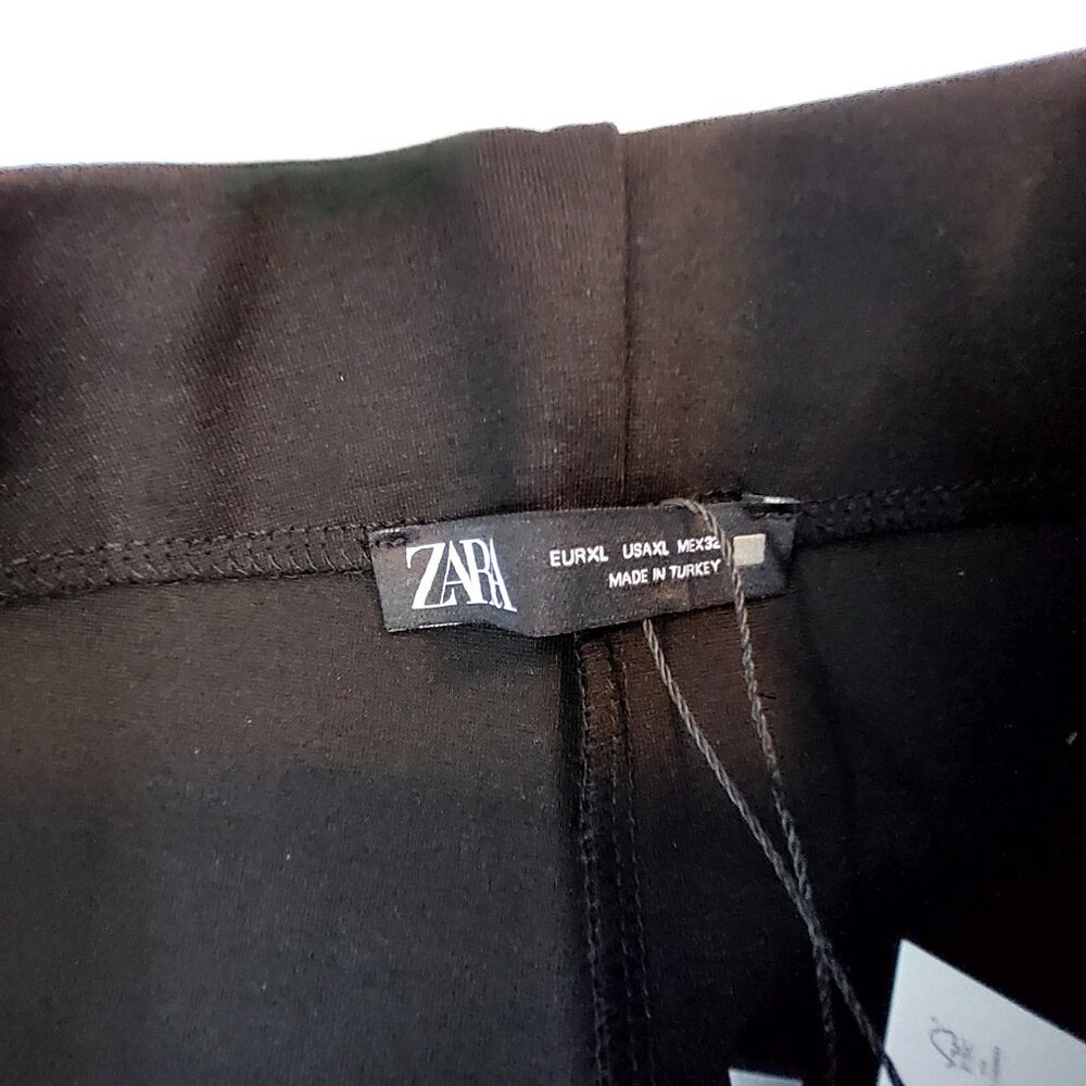 Zara Womens Black High-Waisted Slim Fit Trousers Size XL 50%+ Viscose Blend - Picture 8 of 13